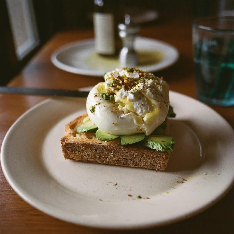 Avocado and poached egg on toast